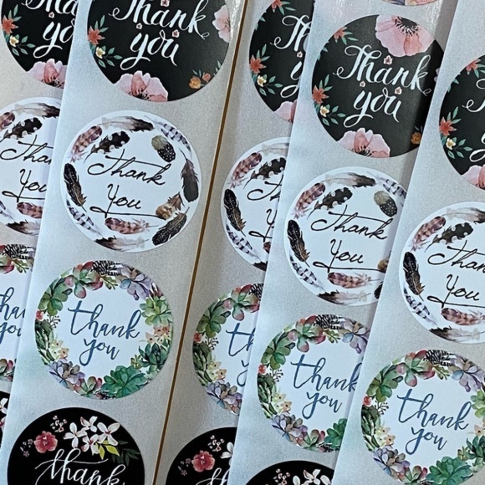 40 Small Thank You Stickers! (Quarter Size)